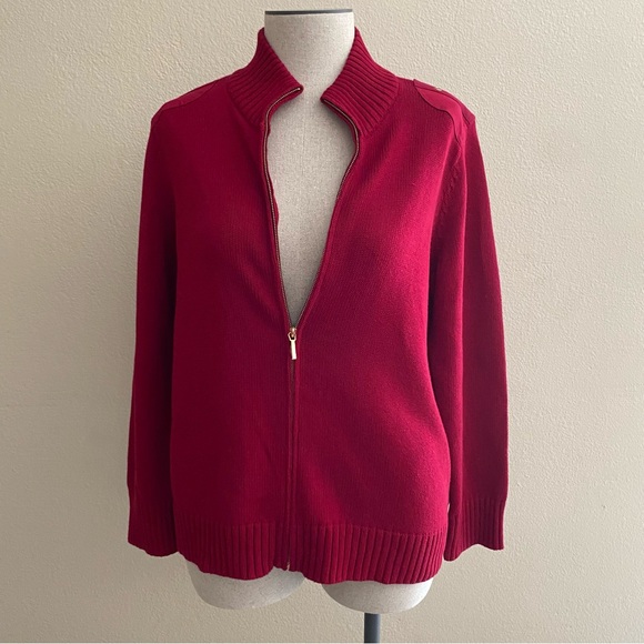 Ralph Lauren Red Knit Cardigan Sweater Size 2X - Picture 1 of 9